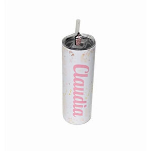 Claudia Tumbler with Straw Wine Bottle by AGH Skinny Insulated Stainless Steel